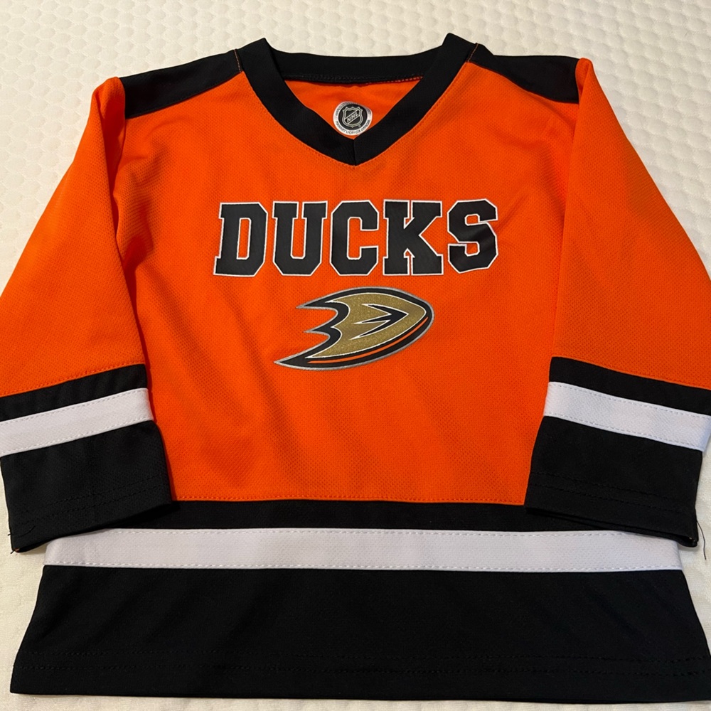 NHL Anaheim Ducks Orange and Black Jersey